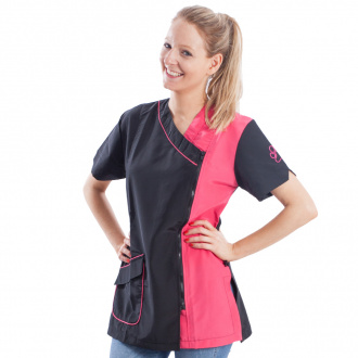 okdv-Shirt-schwarz-pink-kurzarm-S